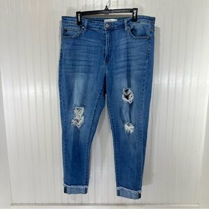 KanCan Plus Size Distressed Ankle Skinny Jeans Women’s 2XL KC7299M-P